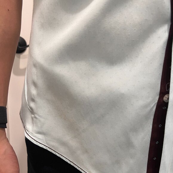 Fitted light teal blue/brown button down - Picture 9 of 10